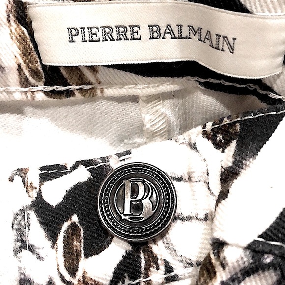 NWOT Pierre Balmain Black and White Print Jean - Picture 8 of 8